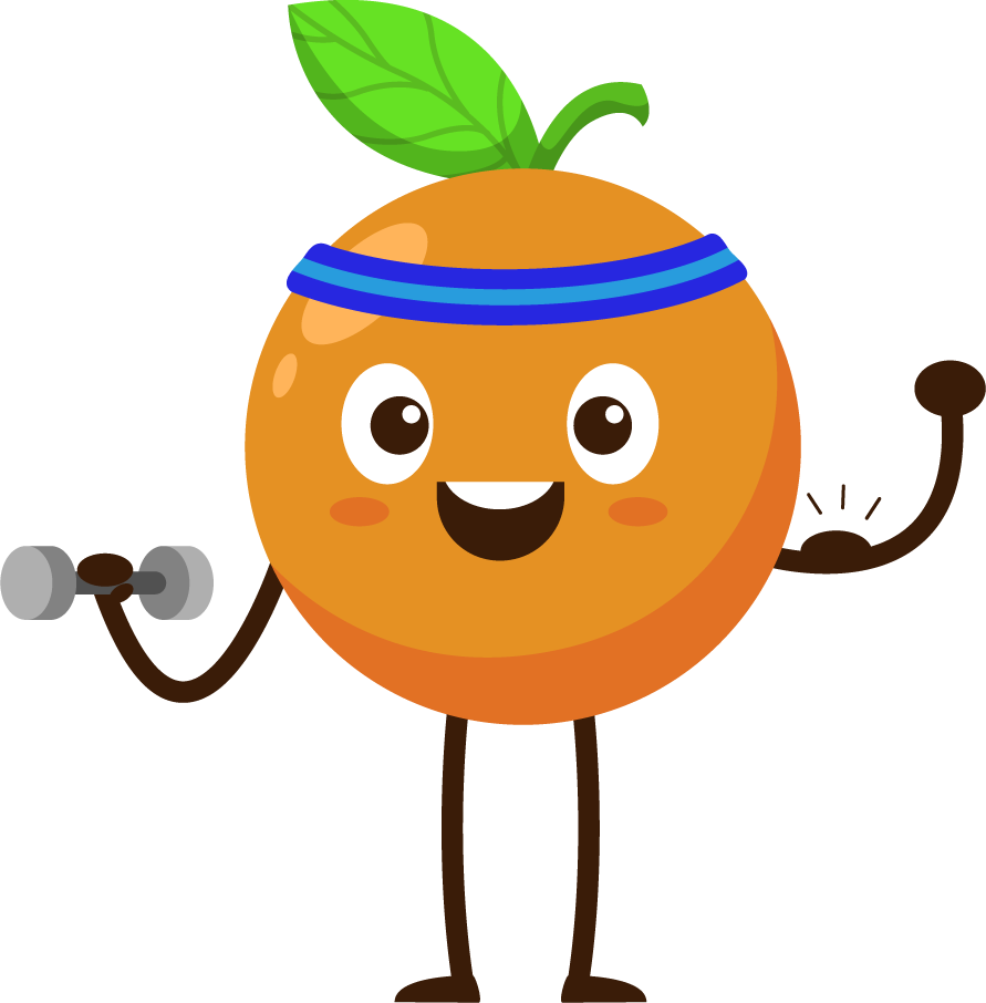 orange bundle fruit cartoon mascot vector