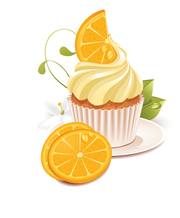 orange cake drink ice cream art