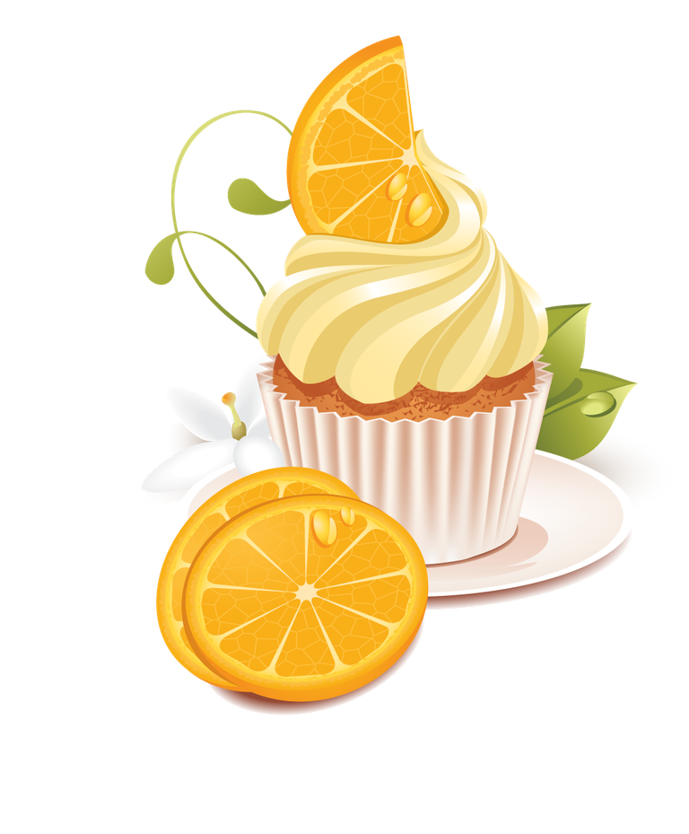 orange cake drink ice cream art