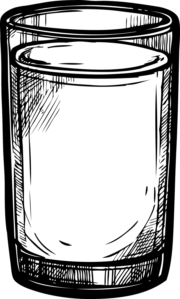 organic farm doodle sketch illustration of a refreshing glass of water design for natural living