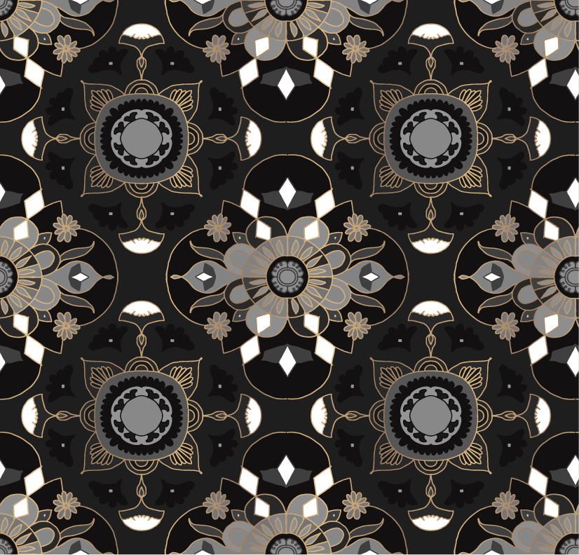 oriental mandala black tile pattern background collection