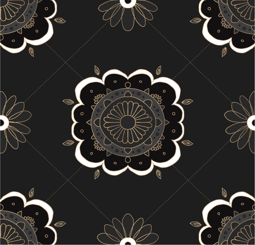 oriental mandala black tile pattern background collection