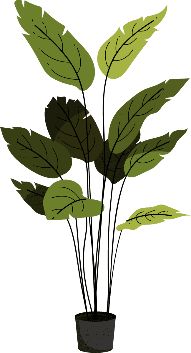 ornamental plants icons pot leaves decor