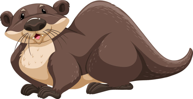 otter cute otters in different actions illustration