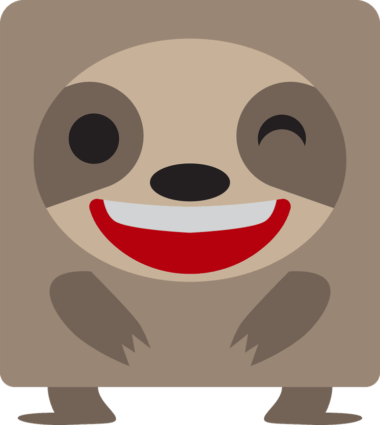 otter unique shape collection of cartoon sloth emoticons vector