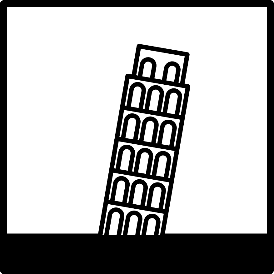 outline simplicity drawing of world s landmark front