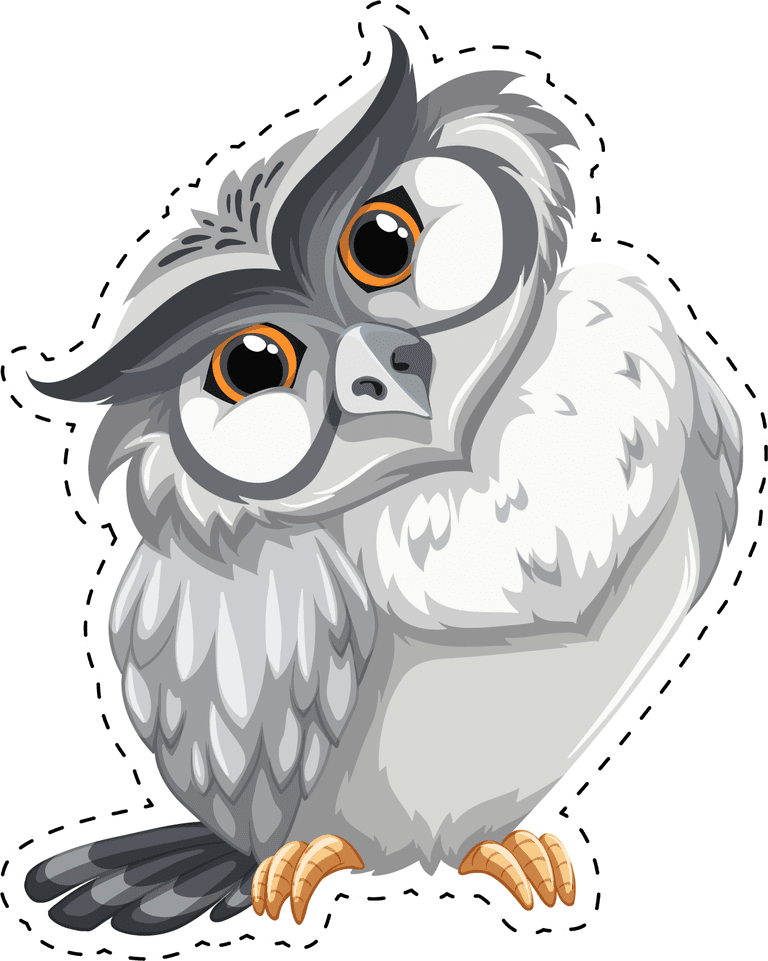 owl animal pond isolated cartoon illustration vector
