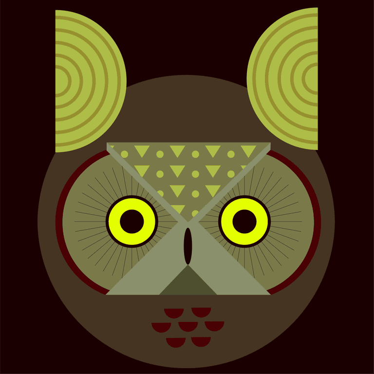 owl faces backgrounds colorful flat symmetric closeup 