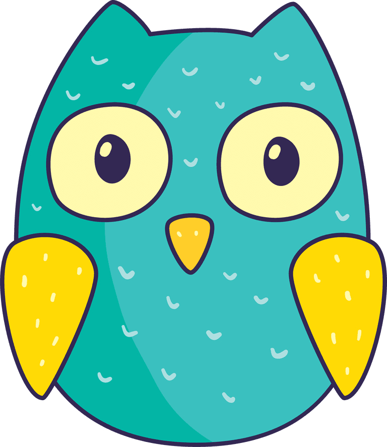 owl green monsters white background