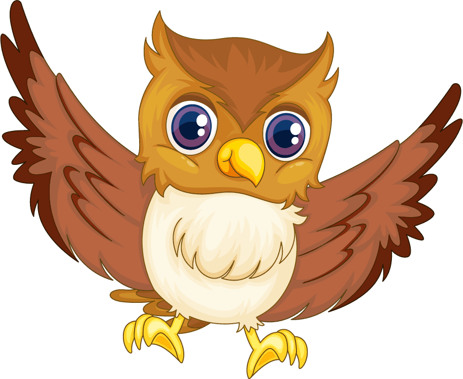 owl owl with its silhouette in a playful cartoon style for educational materials