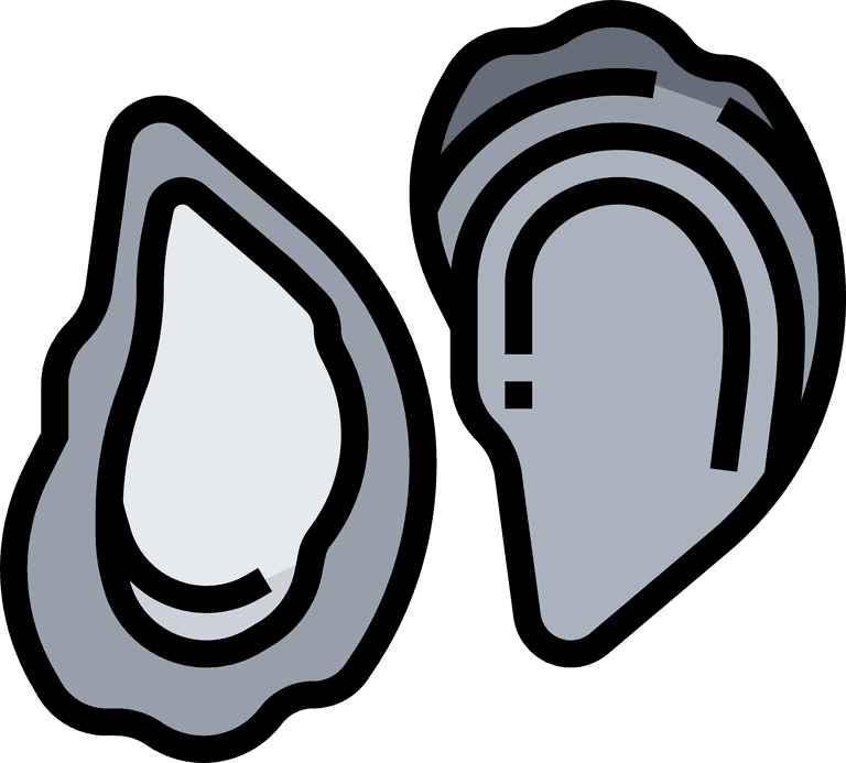 oyster seafood thin line and pixel perfect icons