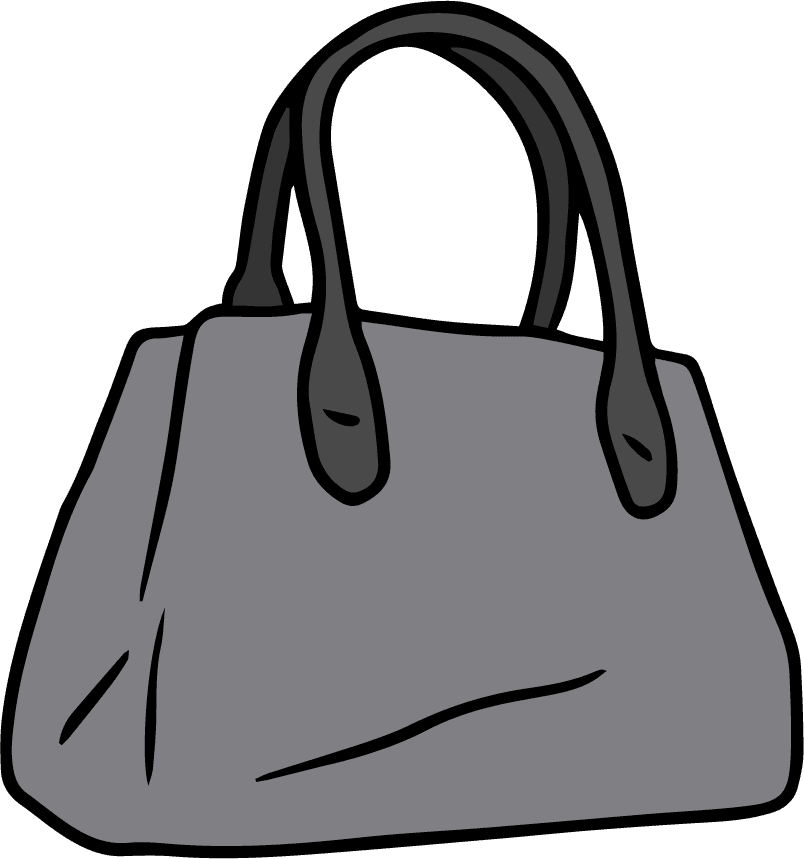 pack hand drawn handbags with different colors