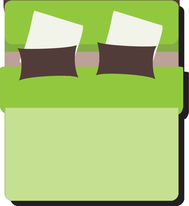 pack of beds and various blankets with a flat style