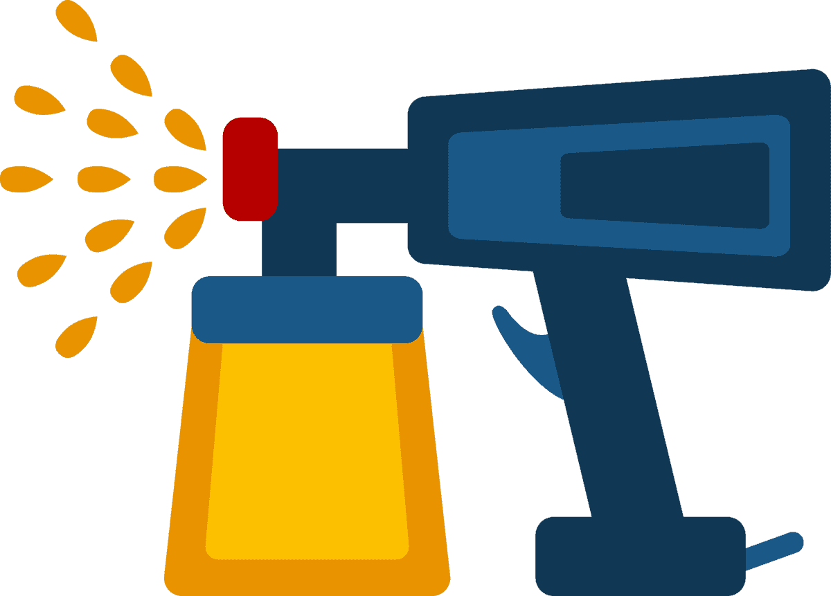 Flat painting tools and equipment icons