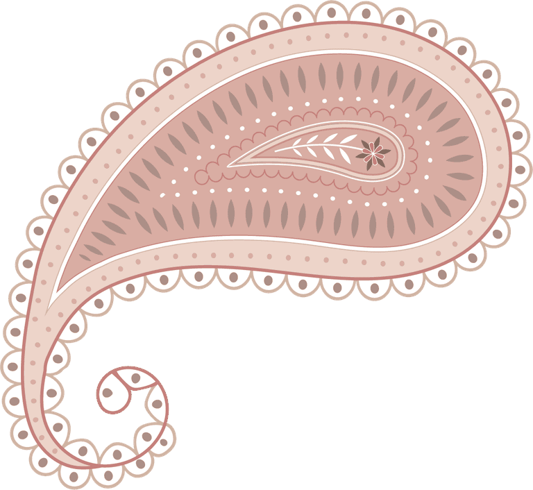 paisley mandala sticker pastel indian illustration vector