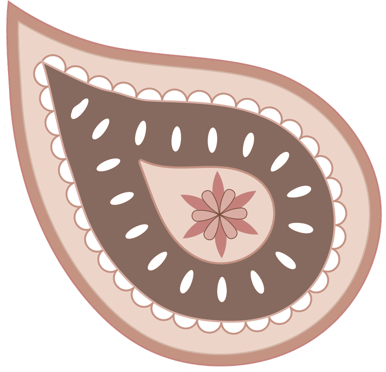 paisley mandala sticker pastel indian illustration vector