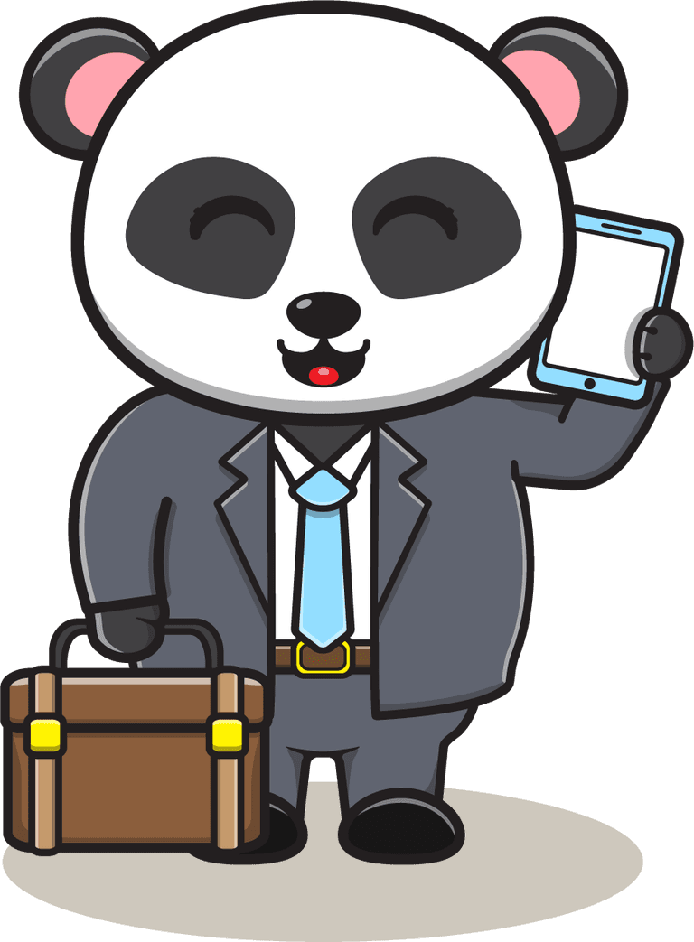 panda costume formal suit cute job panda cartoon bundle set