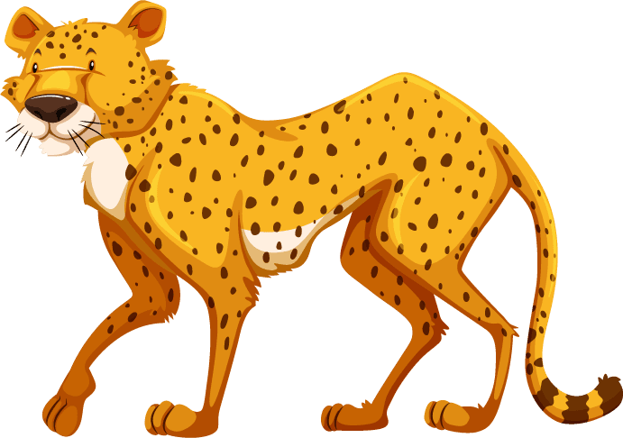 panther cheetah cartoon character set illustration