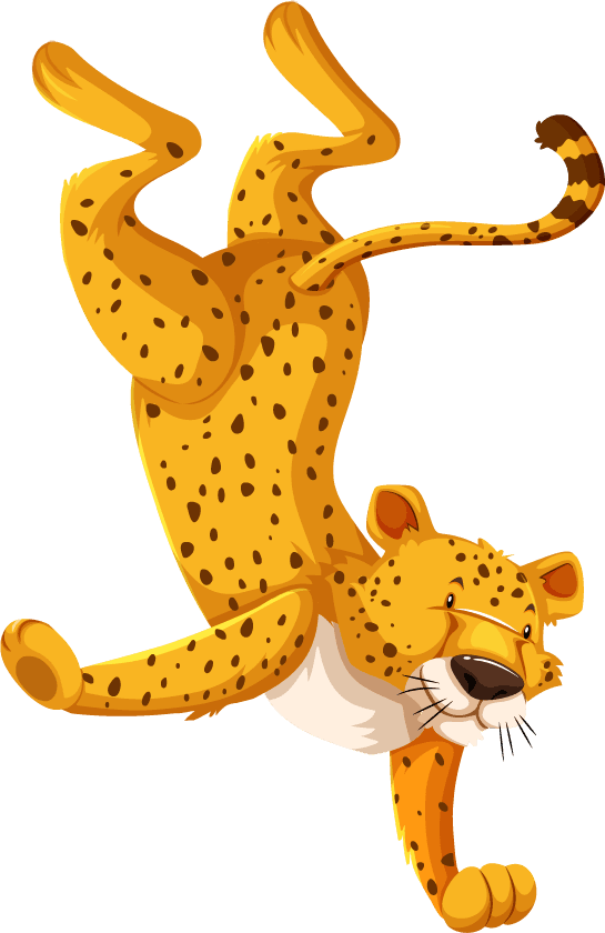 panther cheetah cartoon character set illustration