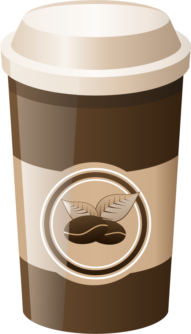 paper cup plastic cup icons shiny colored 