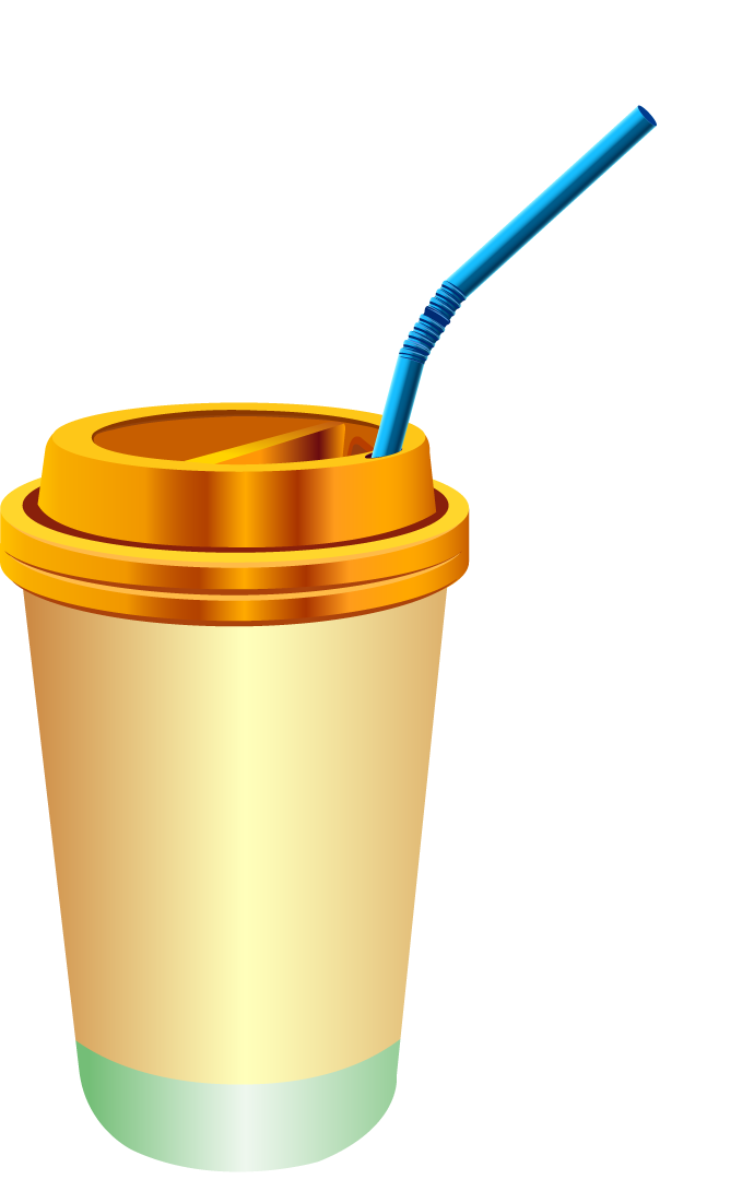 paper cup plastic cup icons shiny colored 