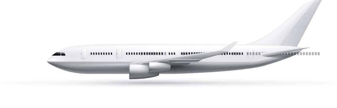 passenger airplane realistic set transparent with airliners different point view isolated