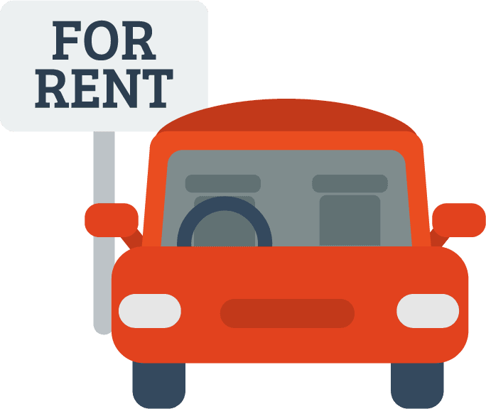 passenger transportation icon flat car rental service illustration for easy booking