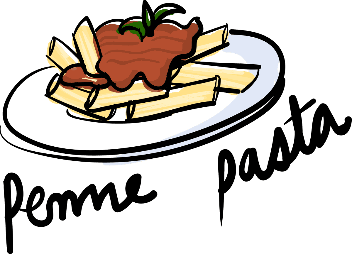 pasta drawing style food collection featuring delicious spaghetti and sauce imagery