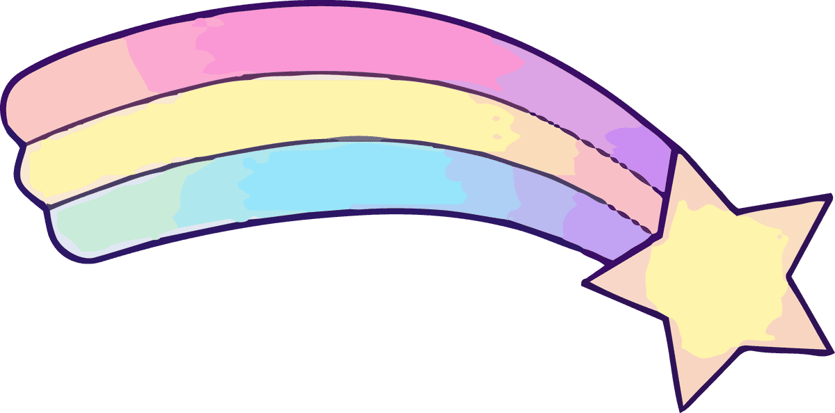pastel galaxy sticker vector with colorful rainbow shooting star for dreamy decor