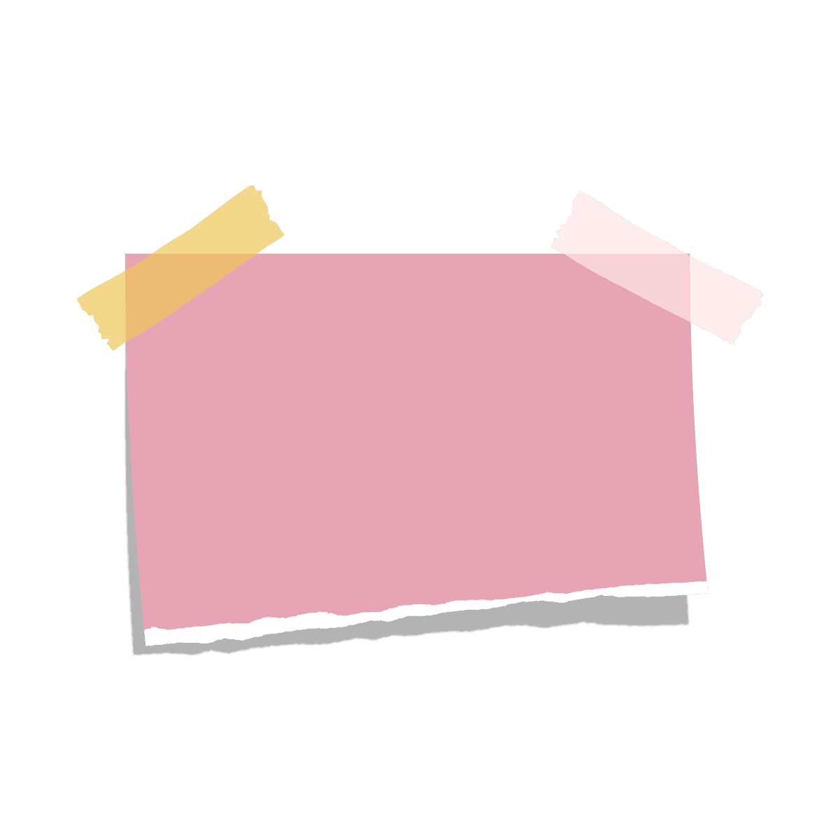 pastel sticky notes for digital planners - minimalist torn paper style with colorful tape accents