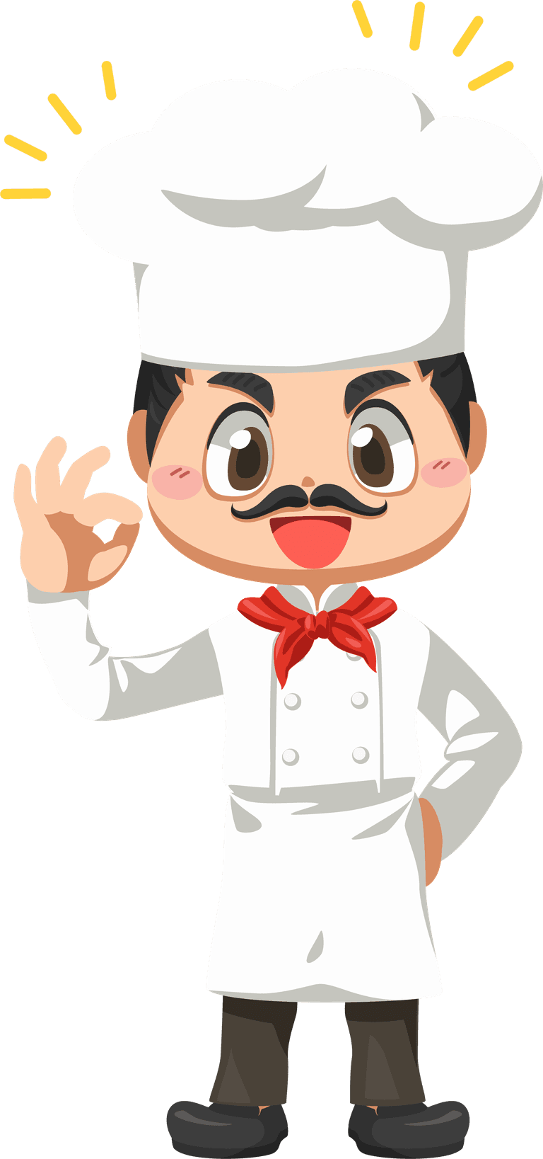 pastry chef making bakery cartoon character mascot illustration culinary business
