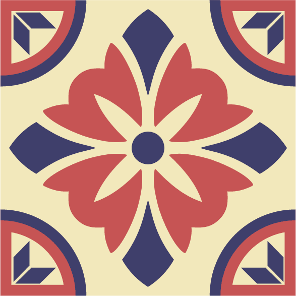 pattern design elements symmetrical petals sketch retro design