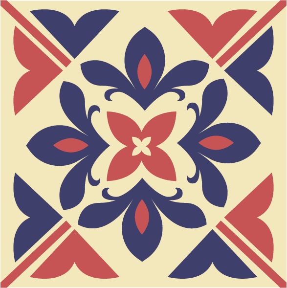 pattern design elements symmetrical petals sketch retro design