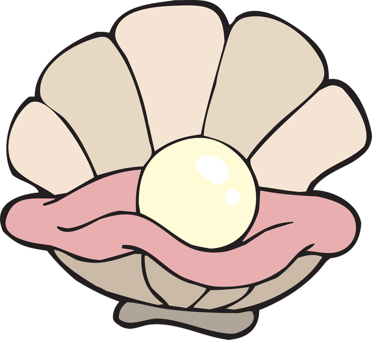pearl oysters cute marine animals vector