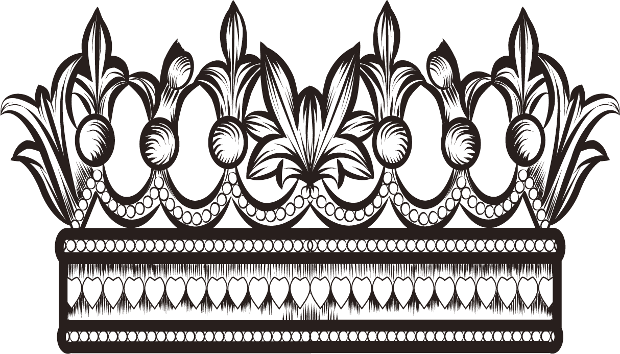 pencil drawing crown hand drawn filigree crowns in vintage style vector
