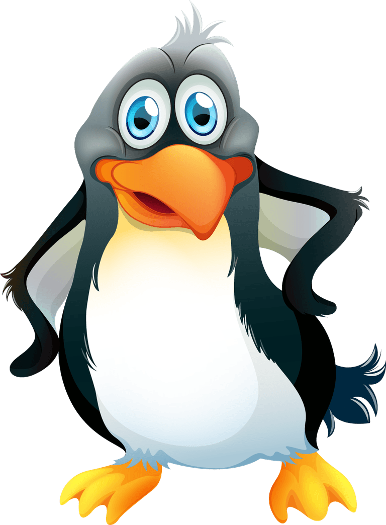 penguin cute silly cartoon sharks isolated on white background