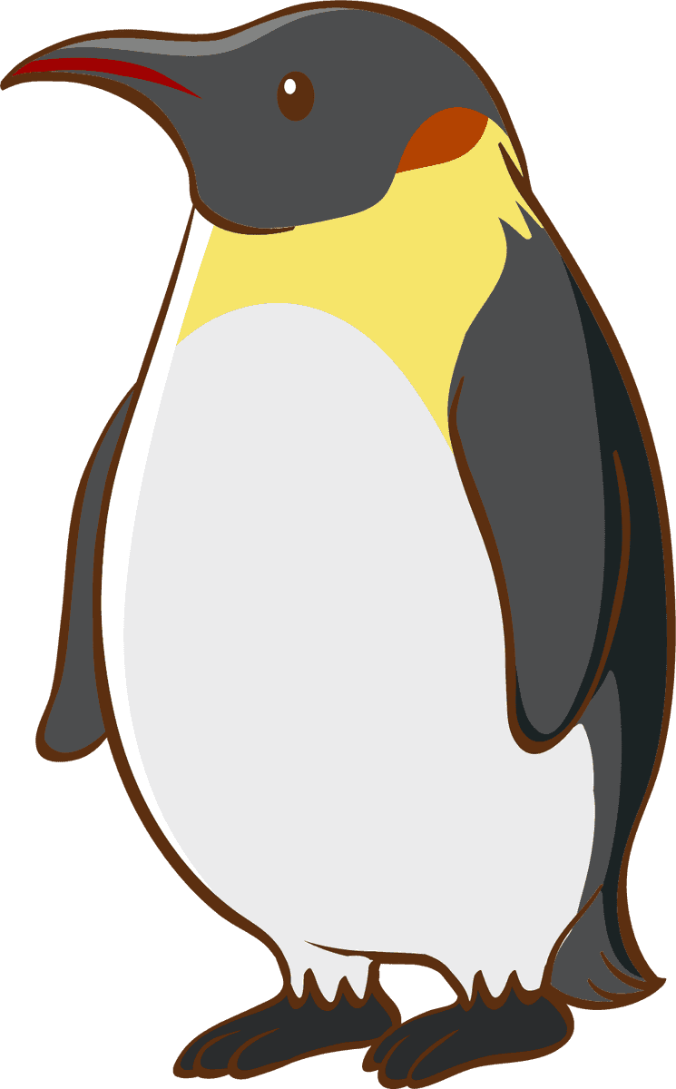 penguin isolated sea creatures in playful cartoon style for educational and decorative use