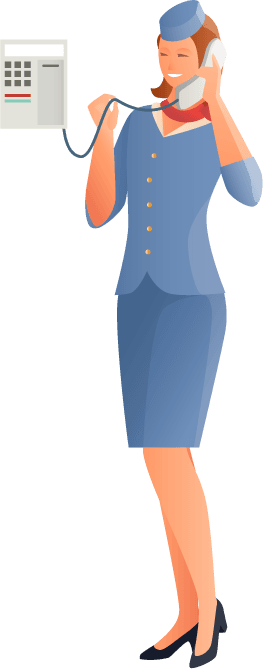 flight attendant airplane woman illustration
