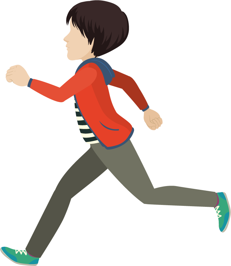 people and activities illustration of a child running in a sporty outfit