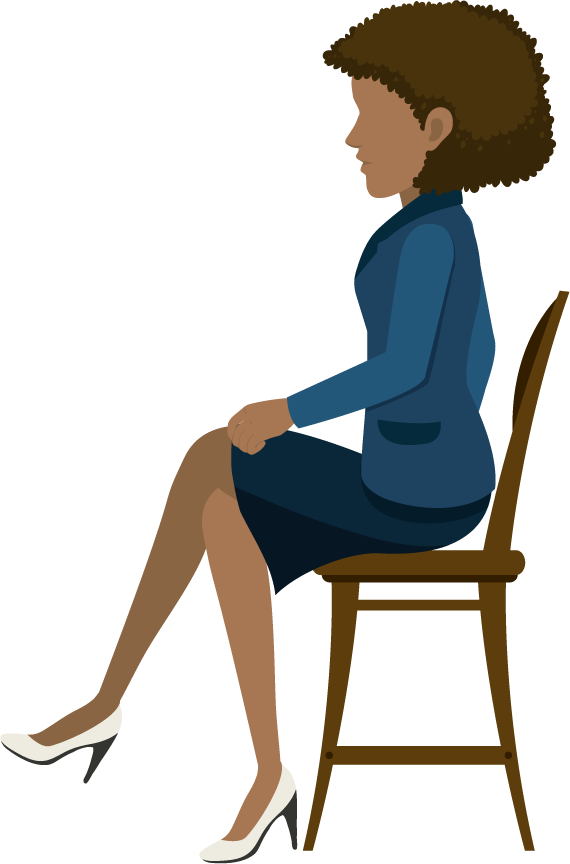 people and activities illustration of a businesswoman seated in professional attire