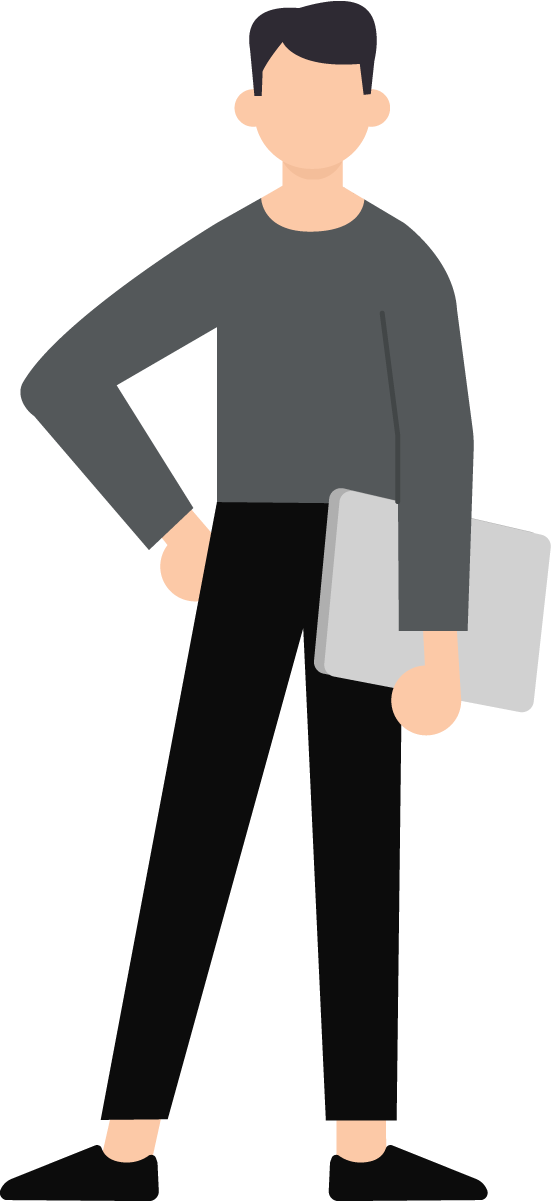 people doing different actions while holding devices in a contemporary office setting