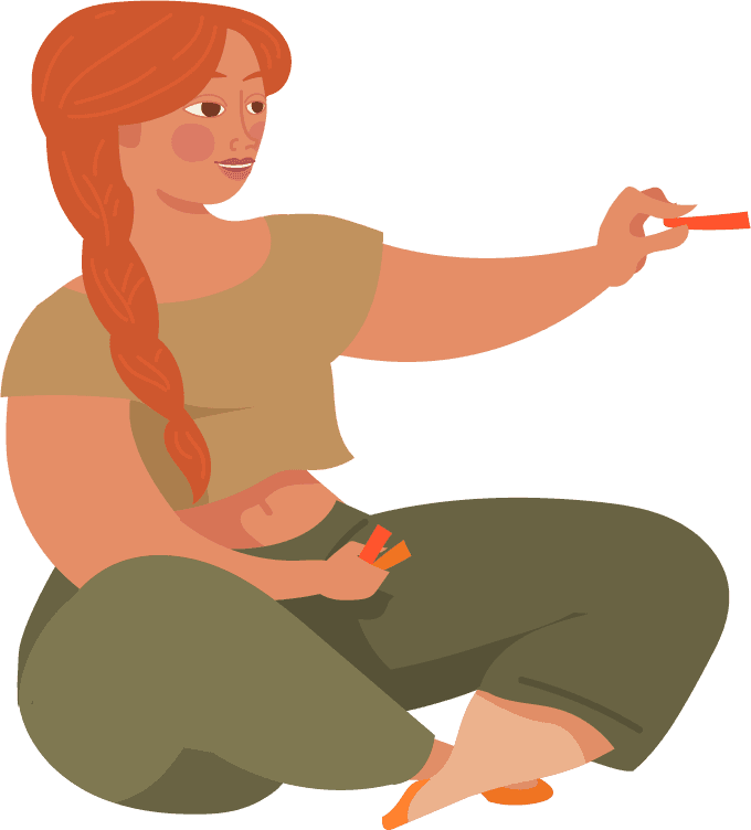 playing and relaxing people illustration while enjoying creative hobbies indoors at home