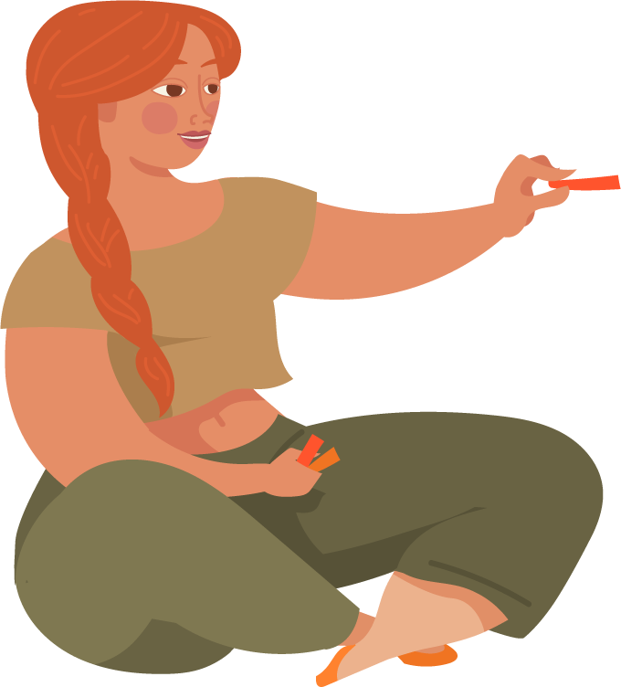 playing and relaxing people illustration while enjoying creative hobbies indoors at home