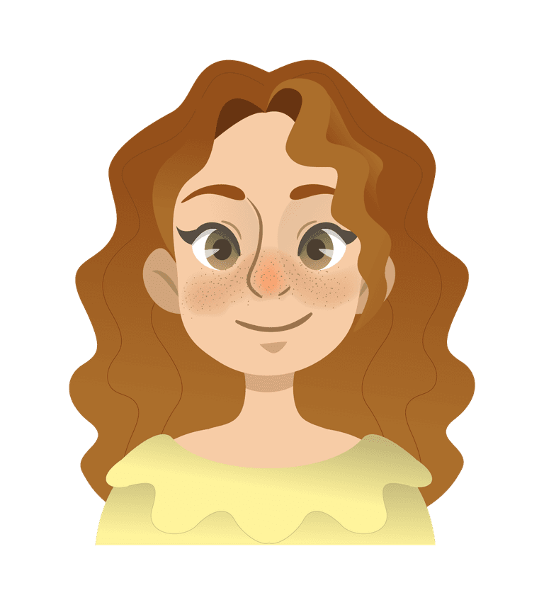 Girl with brown hair showing emotions