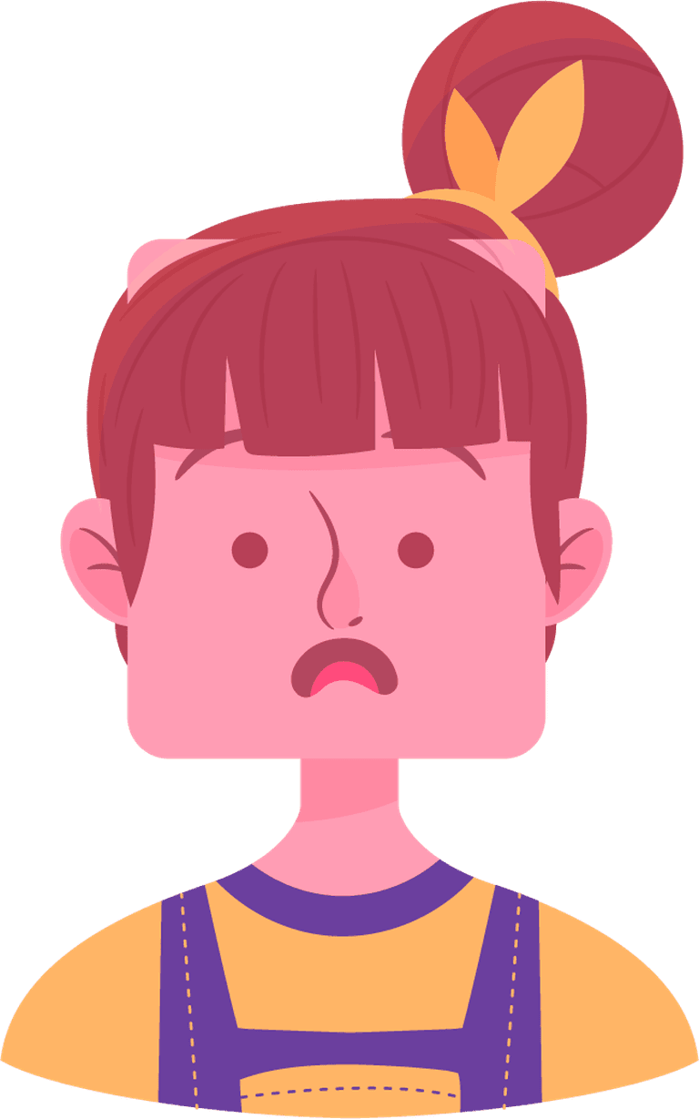 young girl with different emotions showcased in colorful and playful artistry
