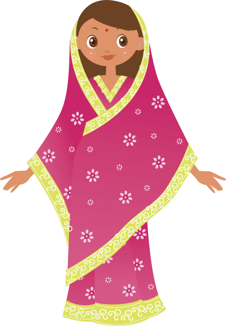 people wearing traditional costumes of different countries multiethnic girls clip art