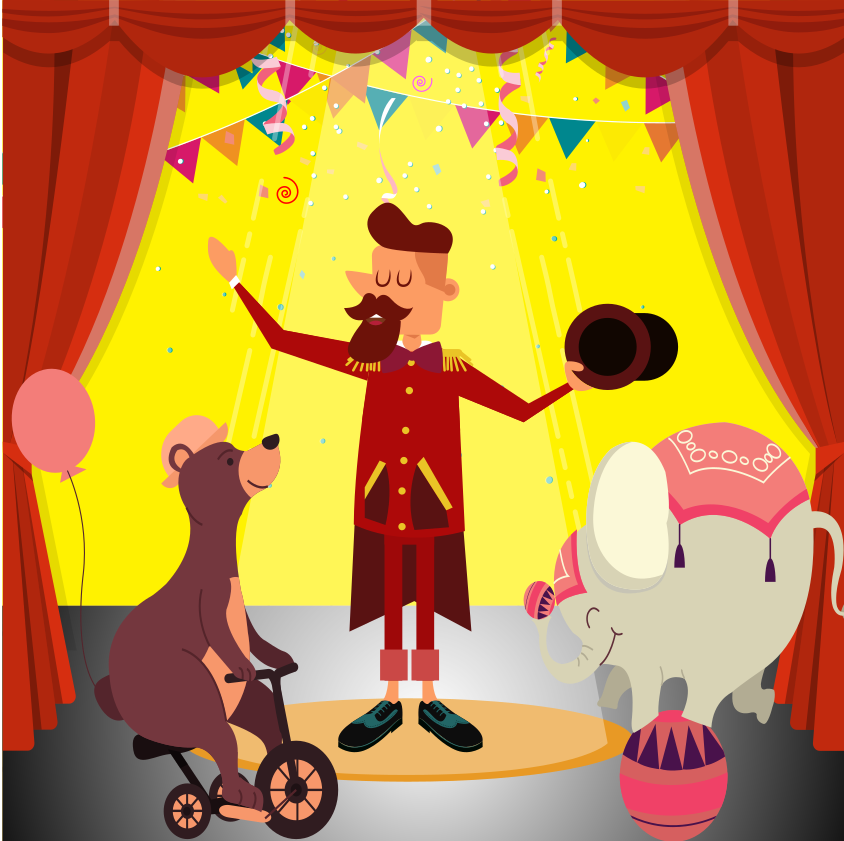 performing arts circus jgf featuring playful animals and vibrant atmosphere for family entertainment