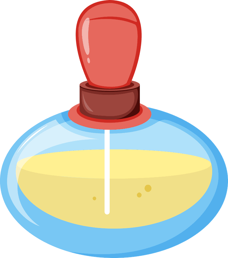 colorful perfume bottles with perfume liquid