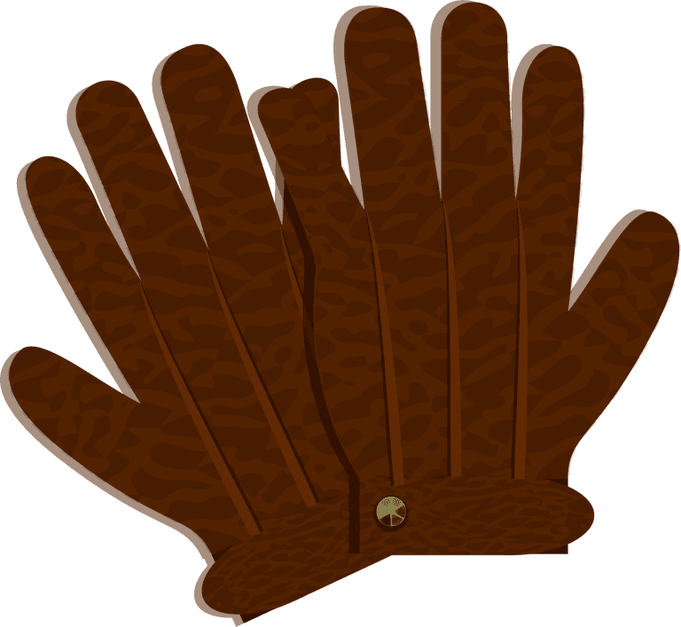 personal utensil icons brown leather gloves for gardening or outdoor activities