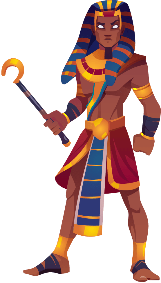 pharaoh ancient egyptian soldier icons colorful retro sketch